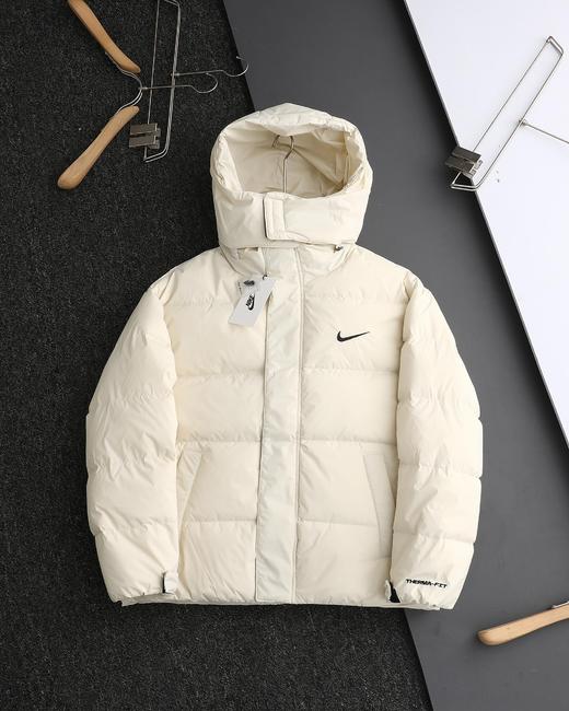 D112541梭织面料防风拒水连帽纯色羽绒服夹克 商品图2