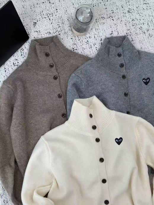 D112571通勤休闲POLO领宽松单排扣设计针织开衫 商品图8