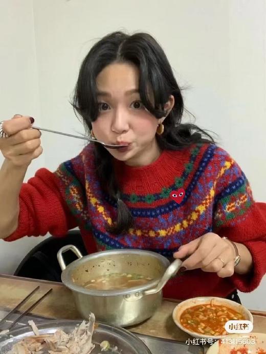 D112570费尔岛提花套头红色圆领毛衣针织衫 商品图4