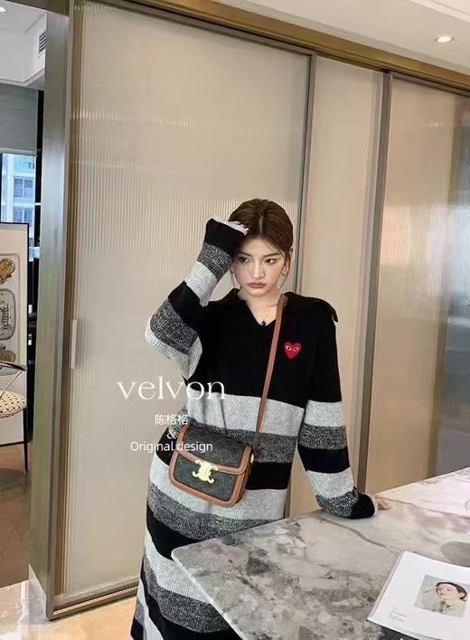 D112540polo领针织毛织配大衣打底连衣裙秋冬季新款毛衣裙 商品图5