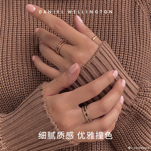 7315030002393 丹尼尔惠灵顿DANIEL WELLINGTON DW戒指|轻奢活力蔷薇粉质感玫瑰金色撞色戒指尾戒女男对戒#50 商品图3
