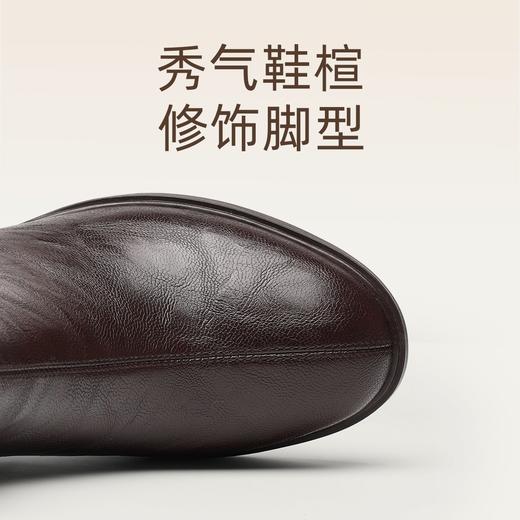 信诺时尚粗跟妈妈短靴软底舒适女鞋2025冬季新款加绒保暖棉鞋皮鞋5M193-29TD 商品图1