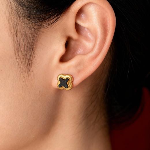 新品首发·专属你的浪漫·天然天然芽庄白奇楠沉水级·包金耳饰 商品图2