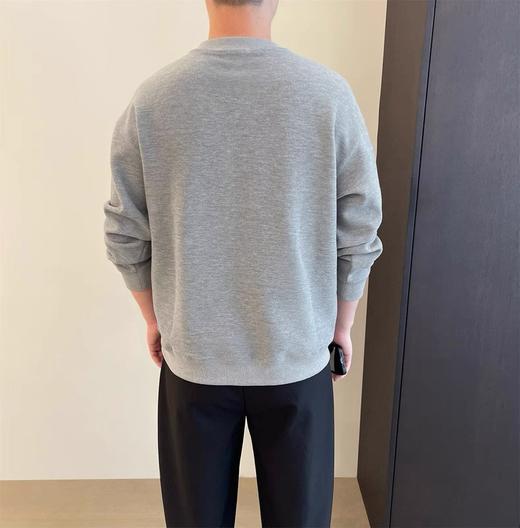 二店y 【JS3693205】 高奢假两件老钱风冬季重磅羊毛亨利领加绒长袖卫衣 商品图4