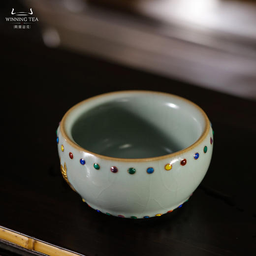 问鼎汝瓷鼎峰系列天青马首七宝战鼓杯 商品图1