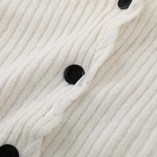 D112521新款现货慵懒重工织带编织狐狸毛大翻领针织开衫外套 商品图6