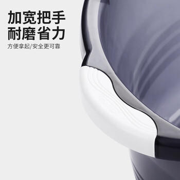 茶花 洗脸洗头盆 婴儿洗澡盆 塑料盆子洗衣盆 大水盆38cm 暖灰 1只装 商品图3