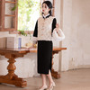 黑色加绒加厚冬装国风，新中式长袖改良旗袍SC20442 商品缩略图4