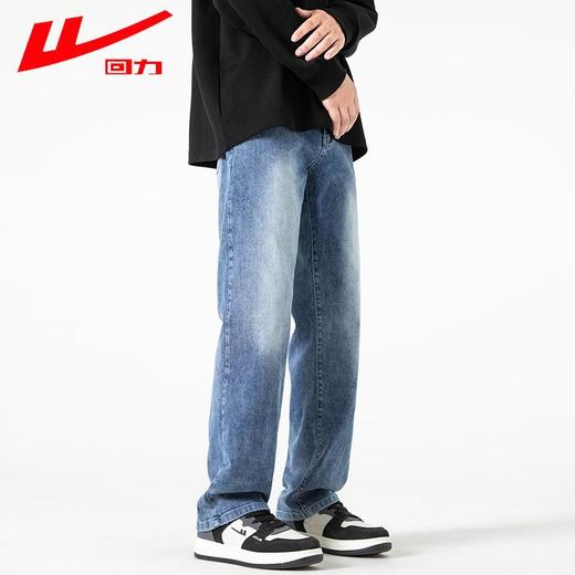 回力黄泥染牛仔裤男直筒春秋款宽松复古水洗做旧美式高街裤子男款 商品图8