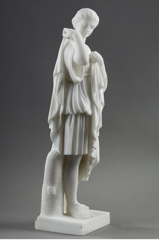 独角鹿西洋古董1900年代意大利出品「(Diana de Gabies加比的狄安娜」主题大理石雕塑 商品图2