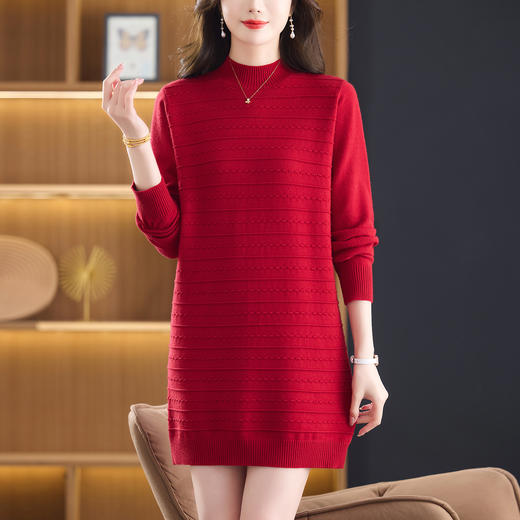 CC配大衣毛衣裙女士中长款秋冬2025新款小个子遮屁股内搭针织打底衫 商品图2