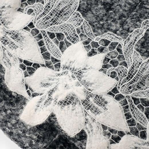 「高货wl」全新升级【铂金会员441/天猫599/差价158】(99051)洛诗琳2025冬季羊毛混纺蕾丝拼接小香风外套半身裙两件套 商品图3