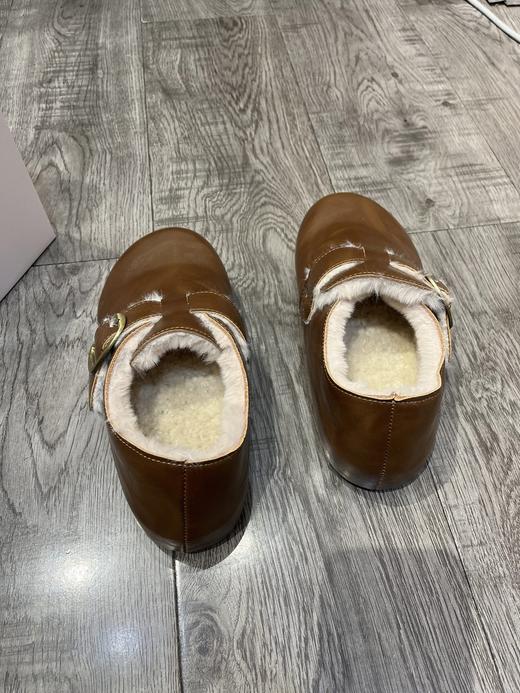 D112507内增高皮U毛一体加绒勃肯鞋女冬季新款复古乐福鞋 商品图8