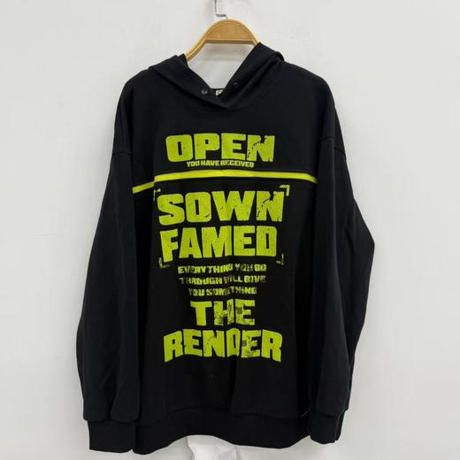 NC连帽分割撞色图案长袖卫衣50806（黑）秋季253060410321 商品图1