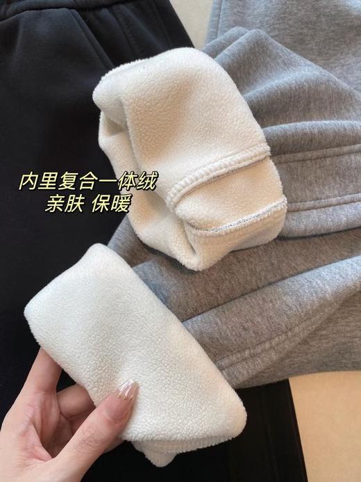 D112559棉混纺面料弹力松紧腰加绒加厚卫裤休闲裤 商品图12