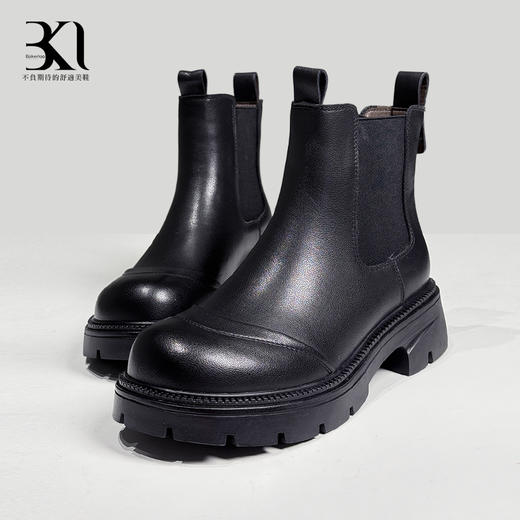 BAKERLOO 女鞋圆头厚底舒适切尔西女靴JY227 商品图3