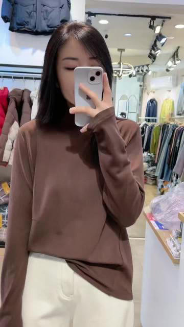 【爆款推荐】【软 发热绒保暖】水淼2025冬新款百搭显瘦发热绒打底衫1882 商品图5