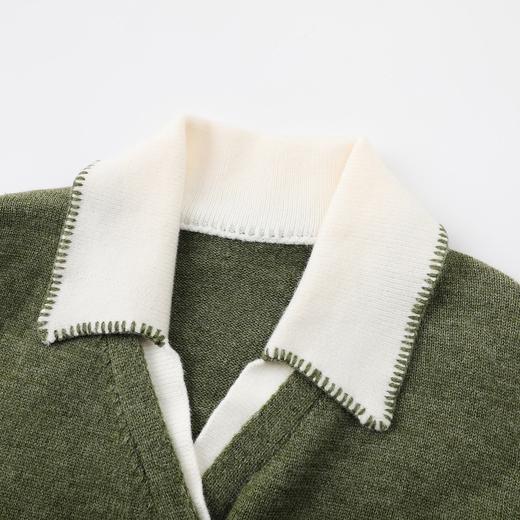 D112522假两件拼接针织衫毛衣女秋冬季新款宽松上衣 商品图2