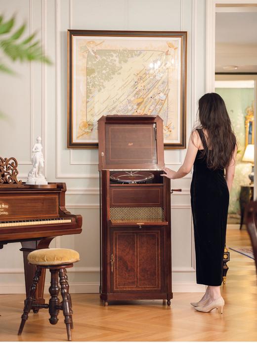 【已售】独角鹿西洋古董20世纪法国唱片公司百代Pathé 出品柜式落地留声机  配唱片与曲目 商品图1