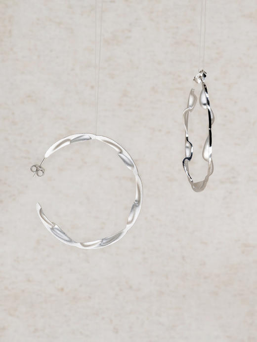 sawdust｜芒露 三 Earrings SDGW01E02PM [ 耳环 银镀白金]【一-凝时】 商品图1