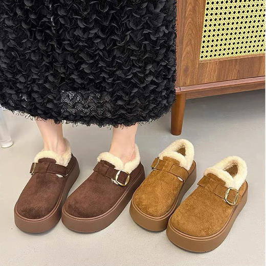 直发 赵今麦同款 雪顶咖啡～厚底博肯羊羔绒毛毛雪地靴 商品图9