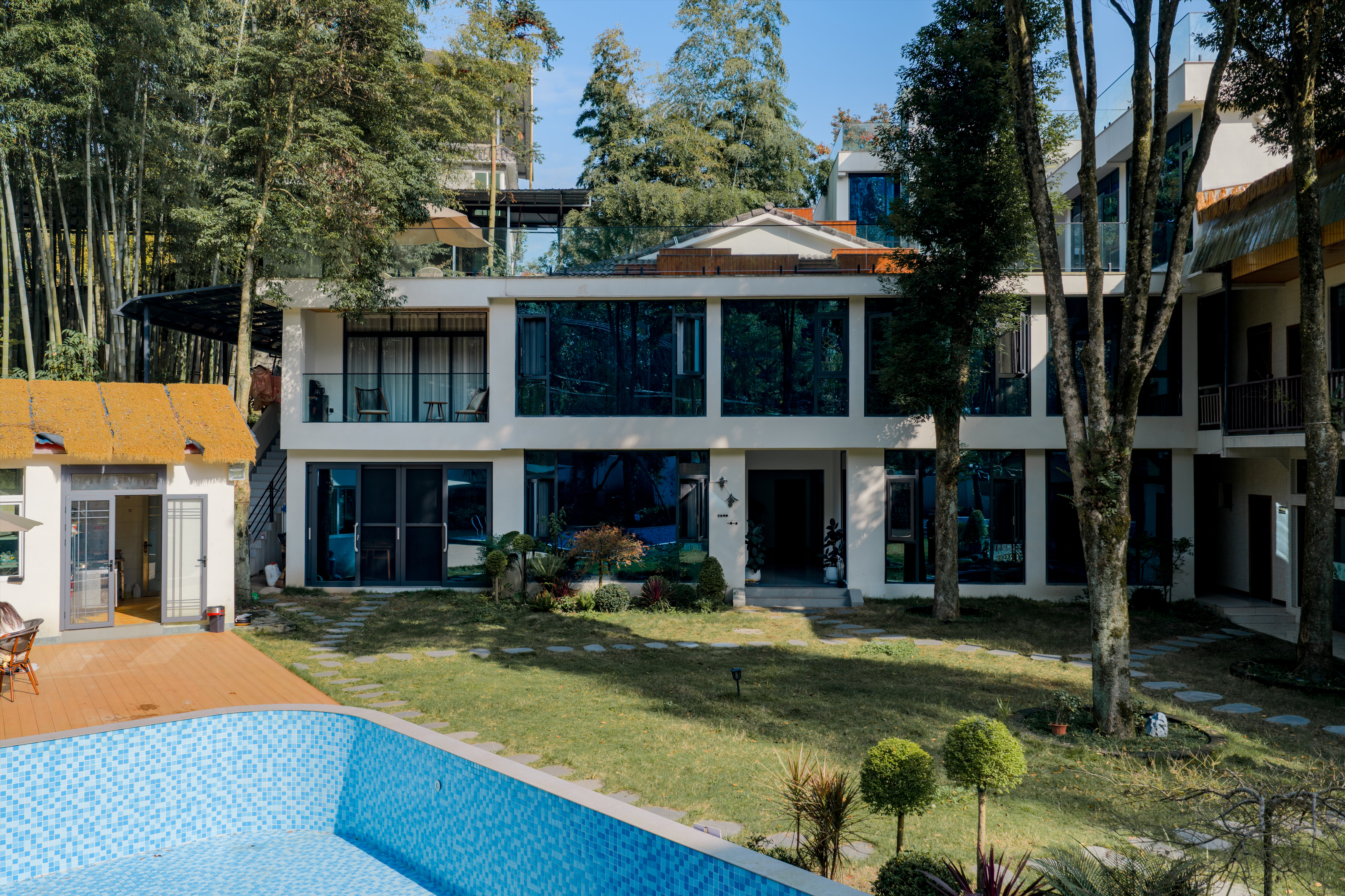 【团建优选-青城山580号院】8房/9房泳池/温泉私汤院子，青城后山，台球，K歌，机麻多，街子古镇，ltsj