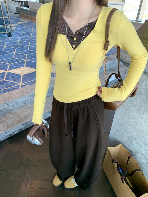 <曾小咸推荐> 现货秒杀！微信超特价！假两件黄色长袖t恤 日常129.99 立减70 秒杀59.99！ 商品图10