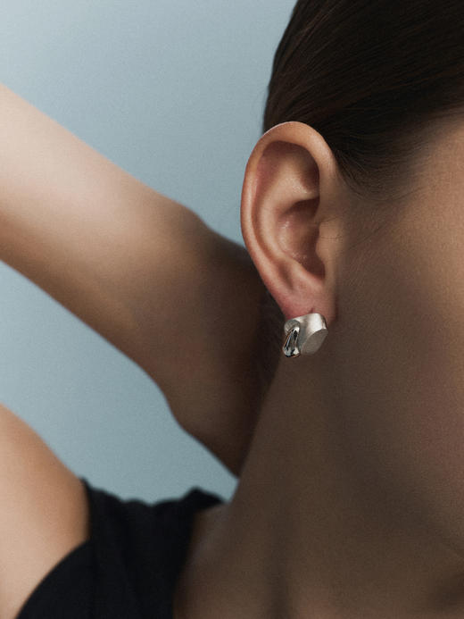 sawdust｜垂露 三 Earrings SDGW01E01PM [ 耳环 银镀白金]【一-凝时】 商品图0