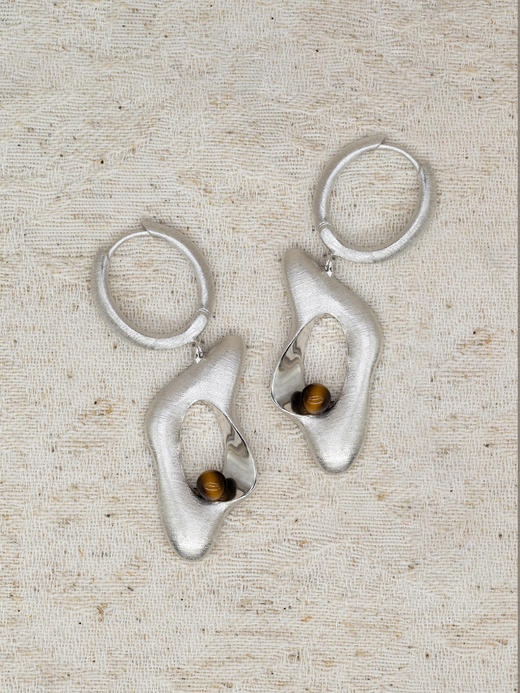 sawdust｜静轨 一 Earrings SDGW02E03S4 [ 耳环 银+虎睛石]【二-循迹】 商品图1
