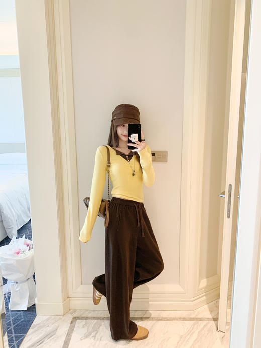 <曾小咸推荐> 现货秒杀！微信超特价！假两件黄色长袖t恤 日常129.99 立减70 秒杀59.99！ 商品图5