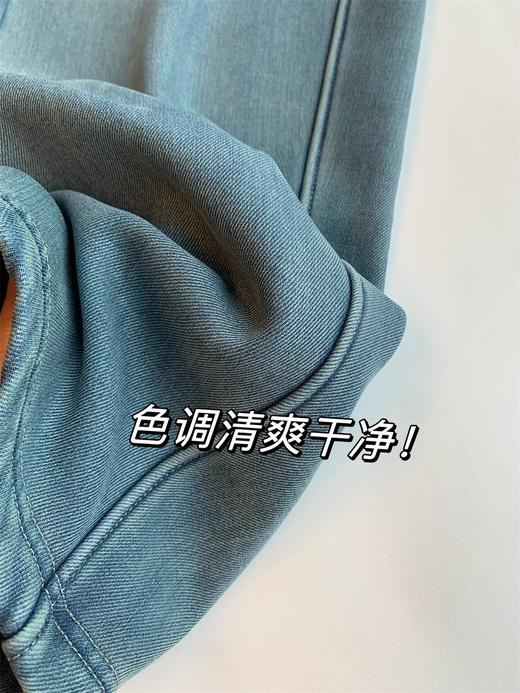 云仓 【K9806】加绒加厚天丝牛仔裤 一条过冬直筒裤 商品图7