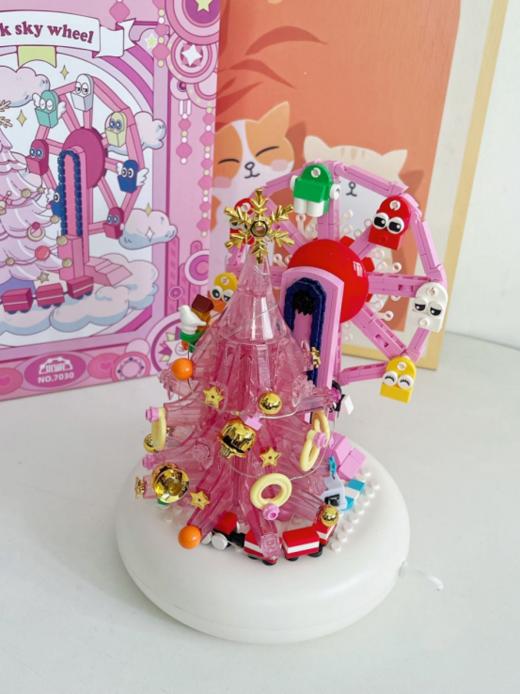 💥29.9💰清‼️原价65💰圣诞限定！【粉色灯光圣诞树摩天轮音乐盒】，♥️氛围感直接拉满！ 一份就能点亮整个房间的圣诞魔法！ 商品图1