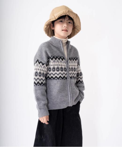 冷门显贵‼️费尔岛控必入！秋冬氛围感拉满🥳【吉米故事▪儿童灰色费尔岛针织毛衣】 ✔️ 小众不撞款||灰色费尔岛图案高级耐脏，内搭外穿都绝，从10℃穿到20℃的省钱神器 商品图5
