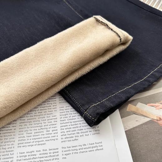 水貂绒丹宁牛仔裤｜加绒加厚升级，直筒阔腿黄金廓形 商品图5