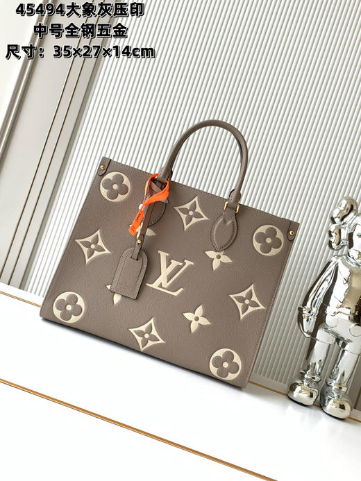 秋冬特惠💰1430 渠道级LV【全钢五金 变码芯片】te级LV 全套包装 M45494大象灰丝印 Nautical 系列 OnTheGo中号手袋 商品图0