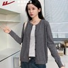 回力针织开衫外套2025秋季新款灰色圆领薄款上衣高级感外搭毛衣女 商品缩略图1