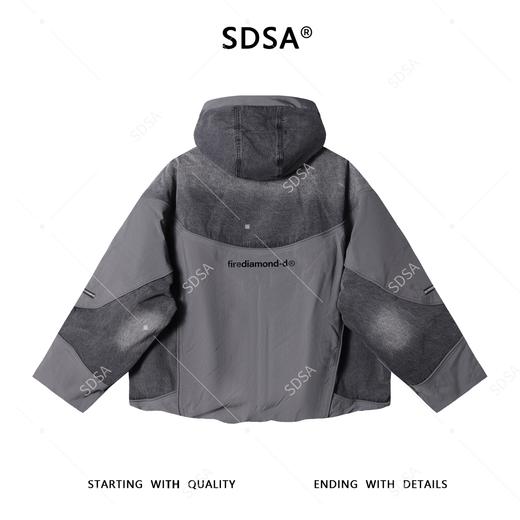 H909SDSA秋冬新款痞帅男装美式高街连帽羽绒服拼接撞色宽松潮牌外套 商品图5