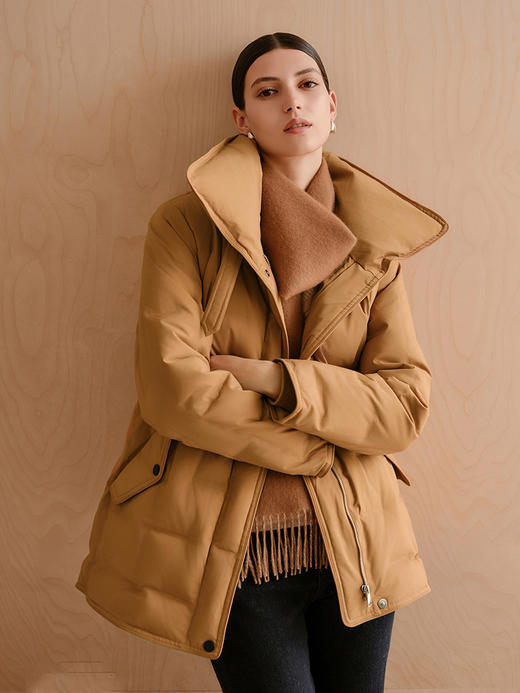 【中长款立领羽绒服】25年秋冬新品女士90白鹅绒舒适保暖防风外套 商品图0