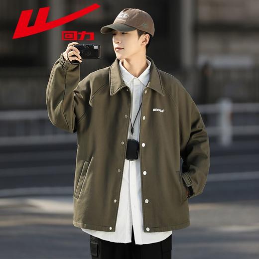 回力工装外套男加绒加厚秋冬新款宽松美式复古棒球服休闲夹克上衣 商品图9