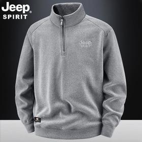 JEEP SPIRIT男士新款卫衣长袖上衣外套百搭立领摇粒绒春秋SS7639