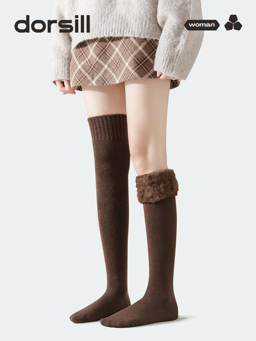 朵熙儿 成人仿羊绒拉毛袜3双装&女款过膝拉毛袜1双装 商品图7