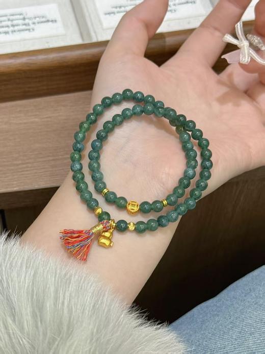 【上新秒杀】马上有钱 双圈蓝水翡翠手串6mm CF 商品图1