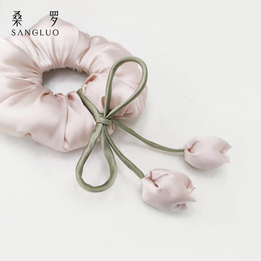 桑罗发饰桑蚕丝郁金香花苞大肠发圈立体有型呵护秀发 商品图2