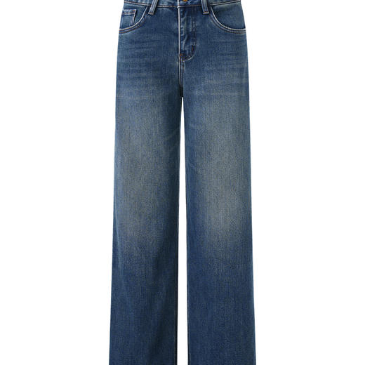 「高货wl」全新升级【铂金会员257/天猫339/差价82】(00421)洛诗琳2025秋冬高腰复合厚绒磨白斑马刺绣裤脚翻边牛仔裤 商品图2