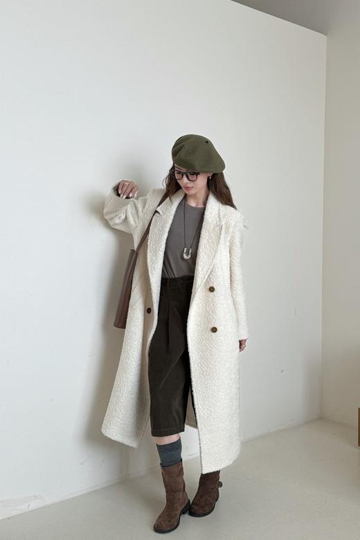 Le Malene 高级氛围感奶白色长款毛呢大衣 21309 商品图6