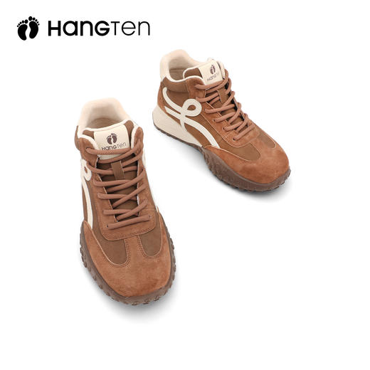 HANGTEN欢腾秋冬女鞋橡胶大底休闲保暖加绒高帮底德训鞋G5365028DD 商品图3