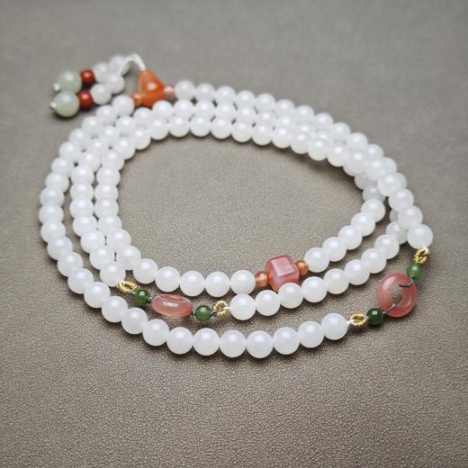 和田玉青海料羊脂玉冰底精美8mm108念珠 1122-22 商品图2