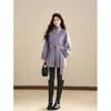 鹿向南「薰衣草」紫色双面毛呢外套女冬装高级洋气加厚中长款外套 商品缩略图1