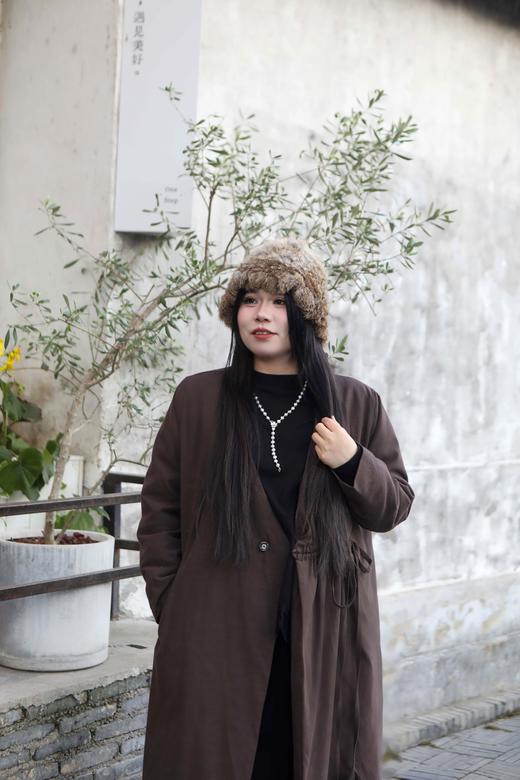 一周发货【麂皮绒渔夫帽 & 兔毛帽 & 流苏围巾】秋冬保暖又出片的必备好物~帽子版型立体，护耳御寒，软糯厚实；围巾披肩两用好物 商品图13