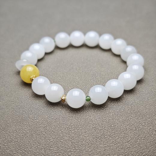 和田玉青海料冰底羊脂玉10mm招财转运手串 1122-23 商品图5